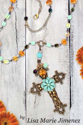 Boho Turquoise Cross Necklace