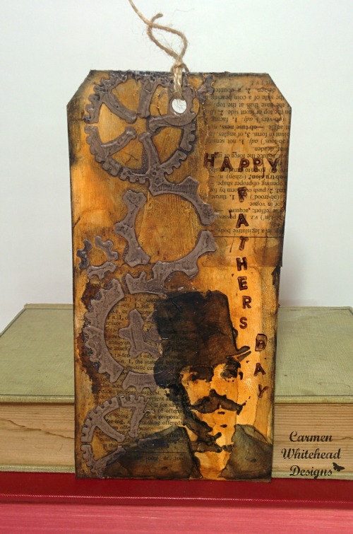 Steampunk fathers day tag