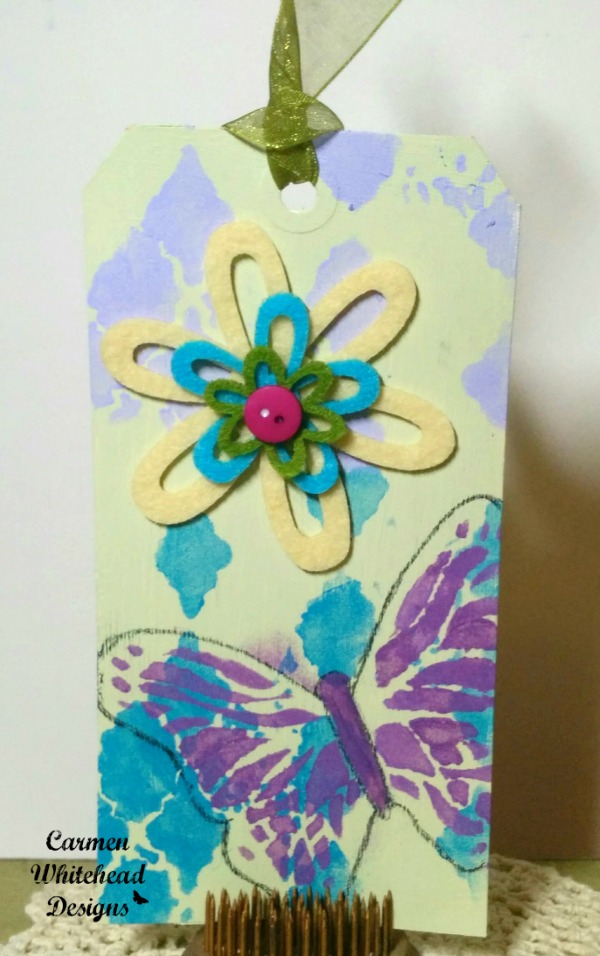 Easter basket tag for Bella Crafts created by www.carmenwhitehead.com
