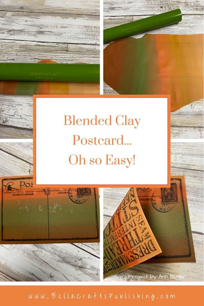 Easy Blended Clay Postcard Pin