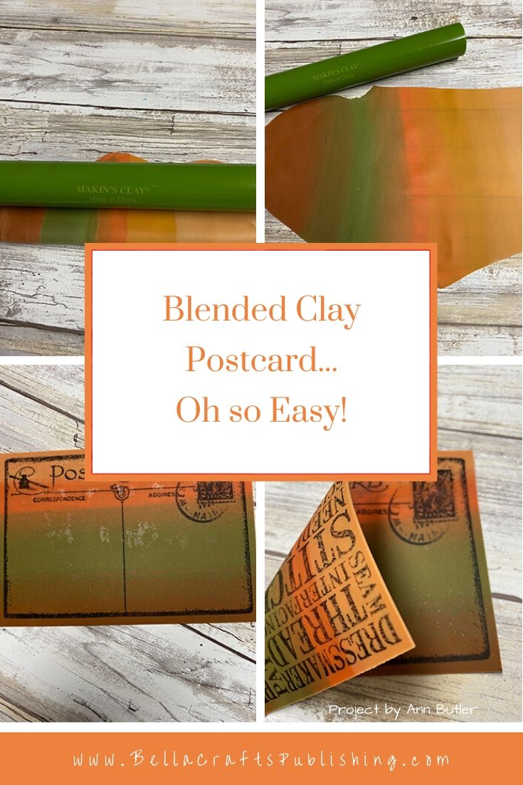 Blended Clay Postcard Pin