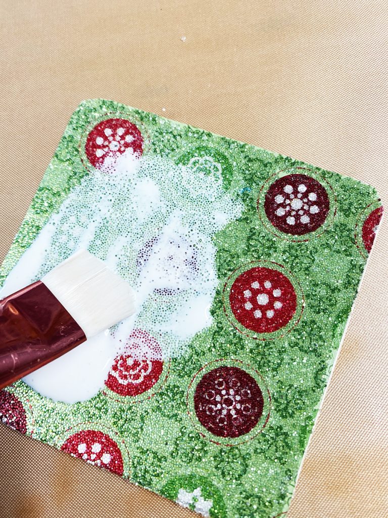 Glasslets Micro Beads Christmas Coasters Cover Glasslets completely