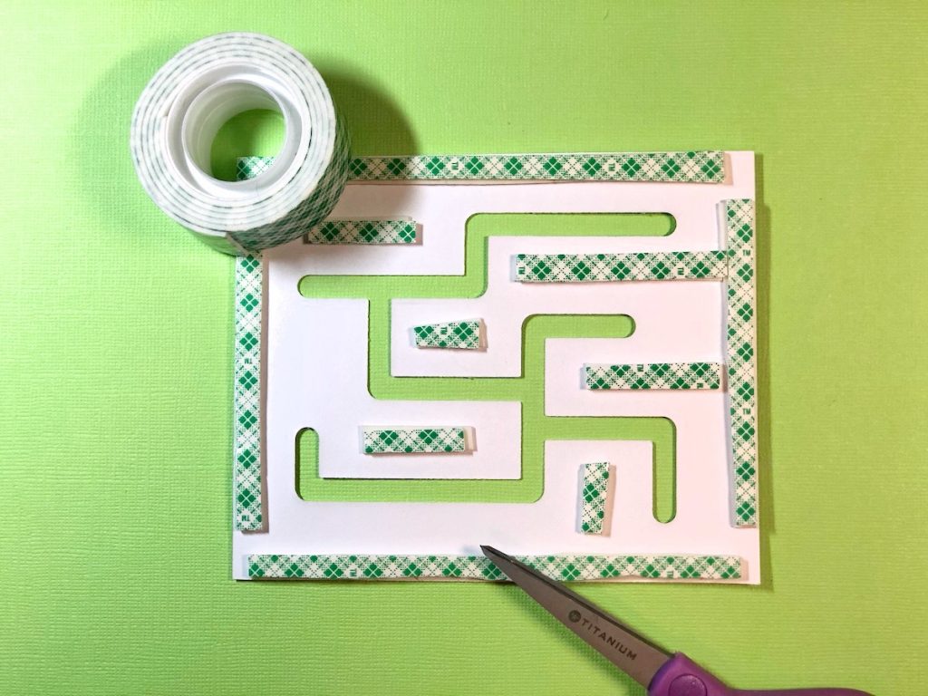Adhere Foam Tape to Back of Maze