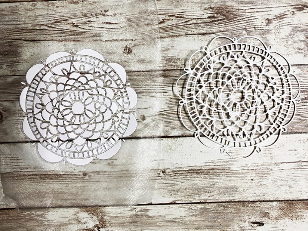 Remove the this part of the Doily Die leaving the Mosaic part in tack