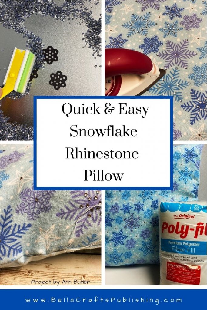 Quick and Easy Snowflake Rhinestone Pillow Set Out PIN