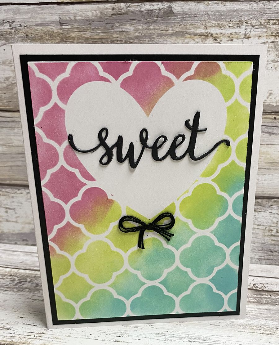 Easy Stenciled Heart Valentine Card