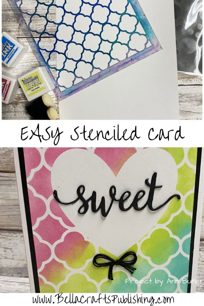 Easy Stenciled Heart Valentine Card Pin