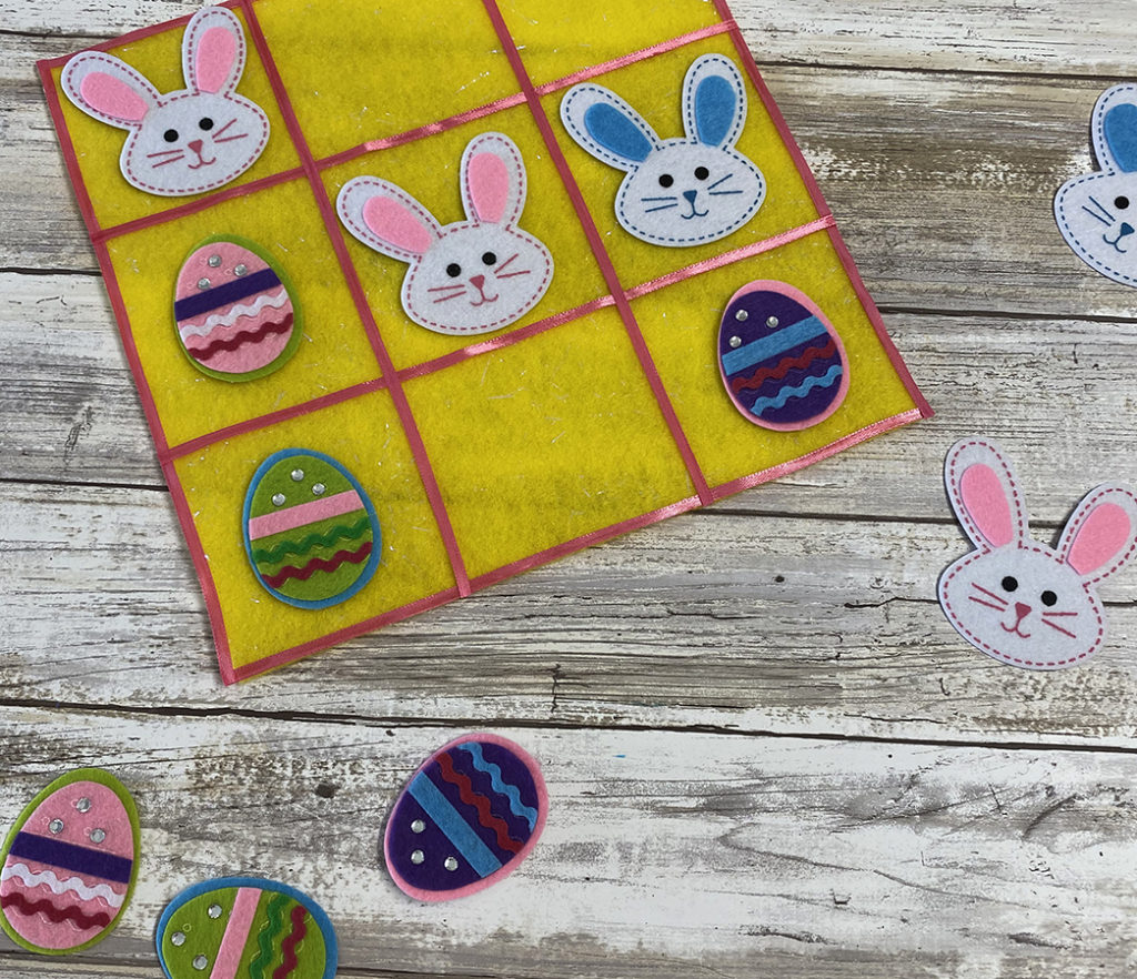 Tic-Tac-Toe Dollar Store Easter Craft playing the game