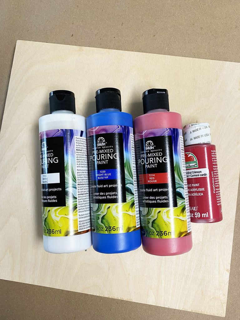 Easy Patriotic Paint Pouring Canvas - Bella Crafts Publishing