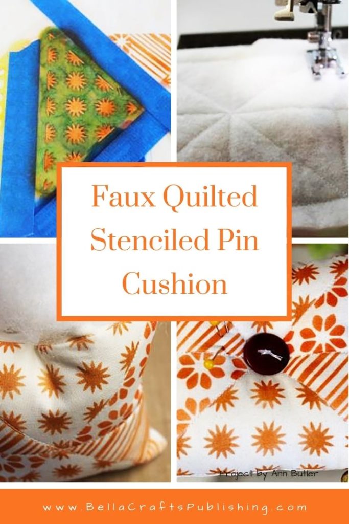 Faux Quilted Stenciled Pin Cushion PIN 2