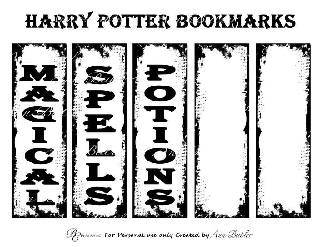 Harry Potter Printable Bookmarks watermark image