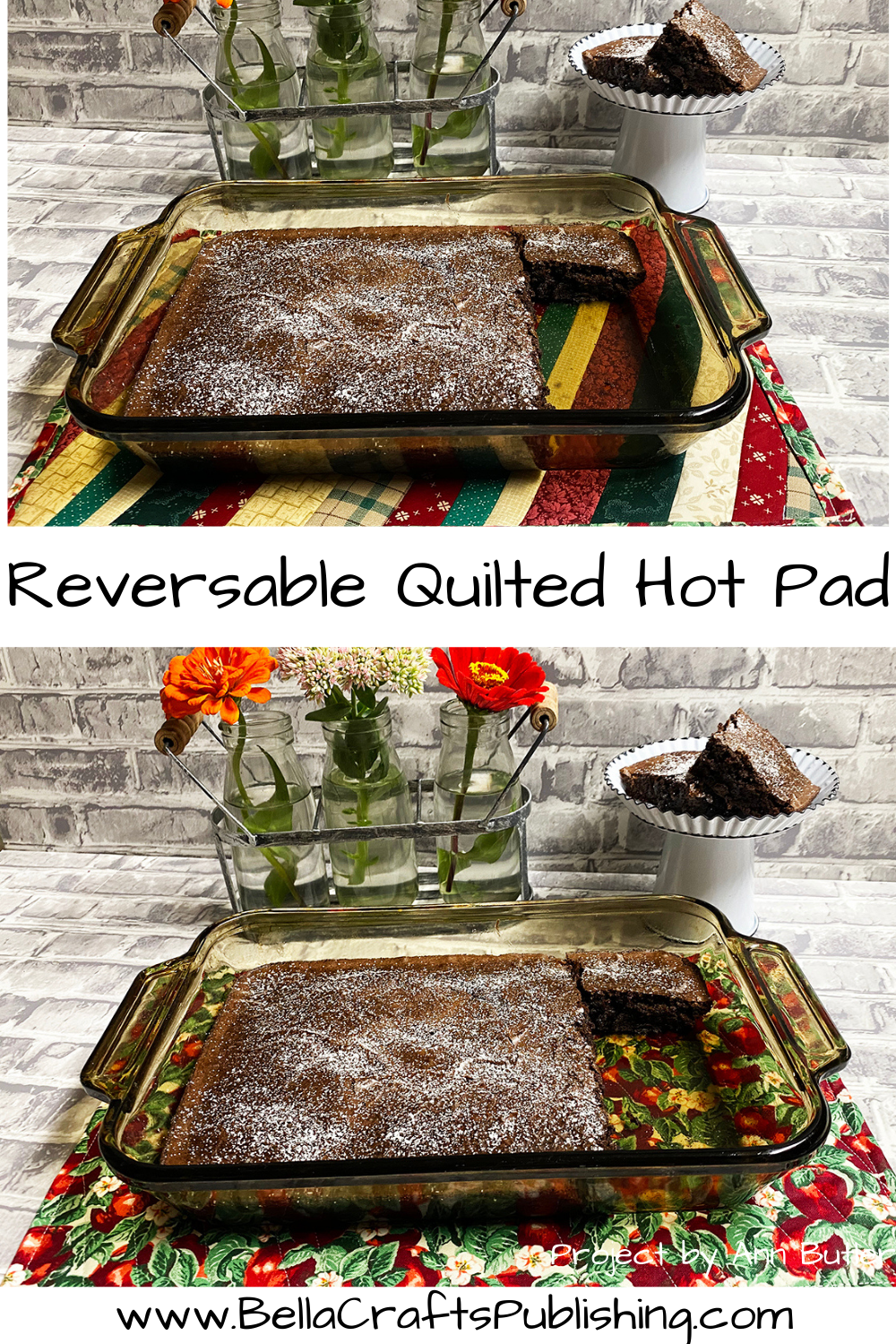 Reversable Strip Quilted Casserole Hot Pad