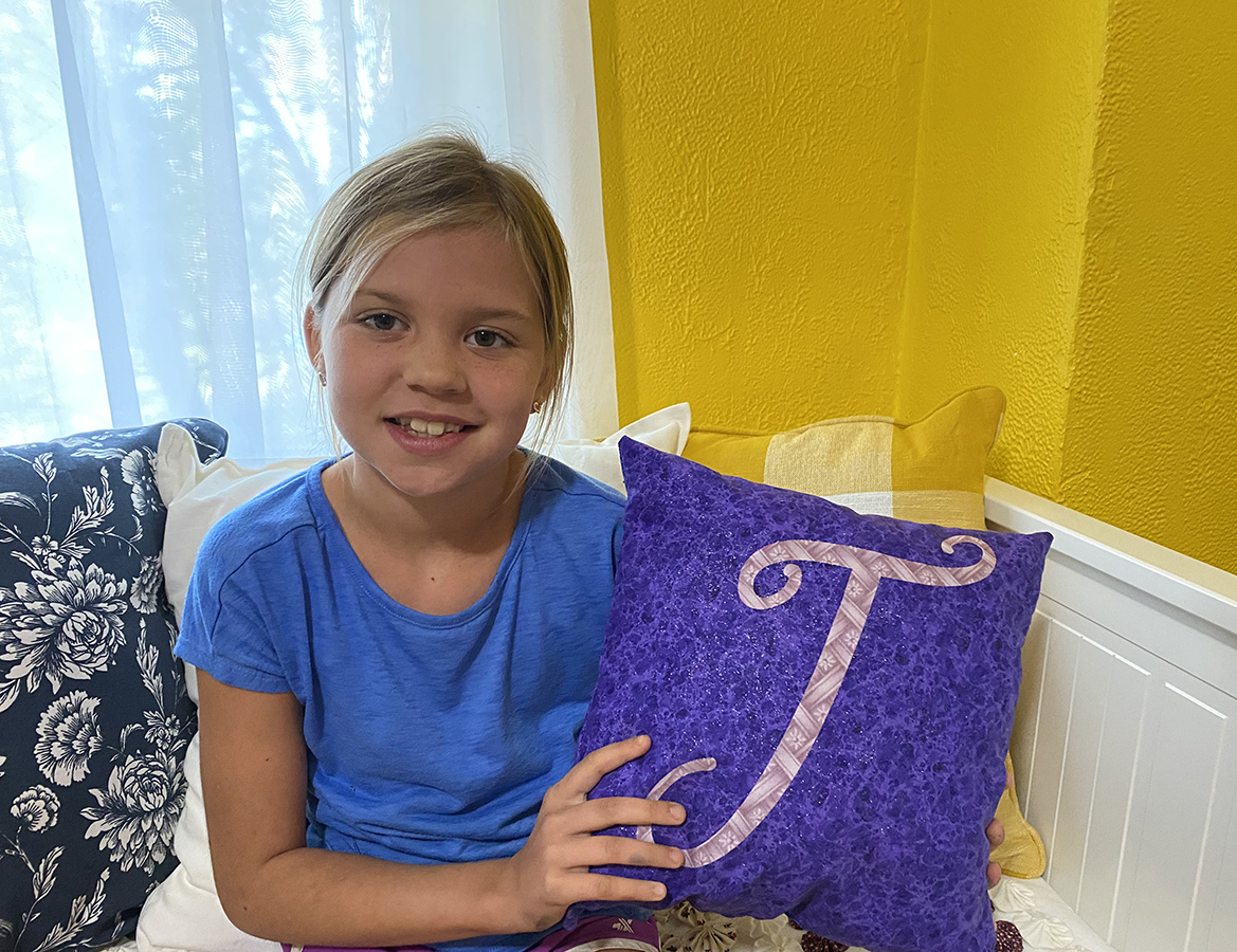 Teaching Kids to Sew: Easy Monogram Pillow