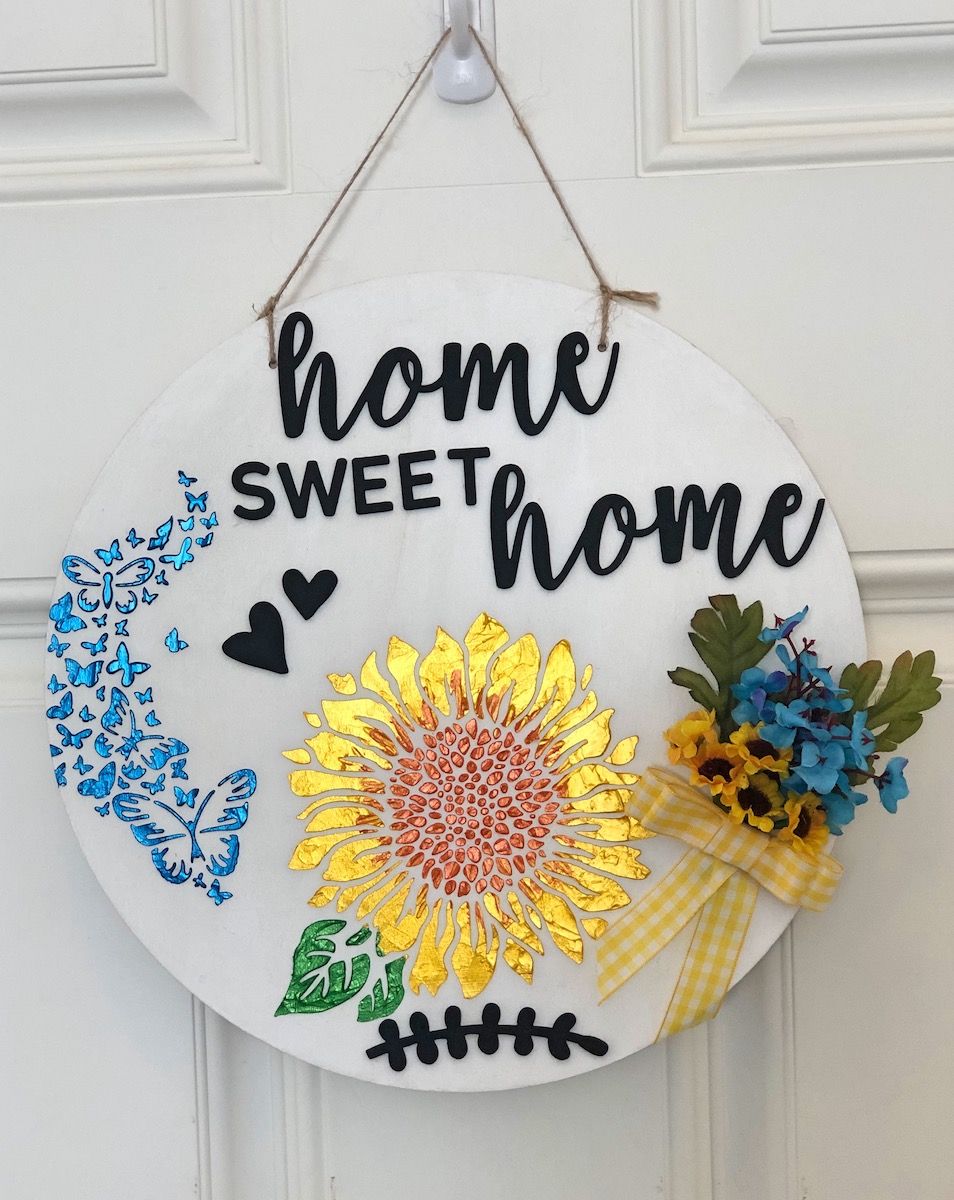 Stenciled Sunflower Wall Hanging