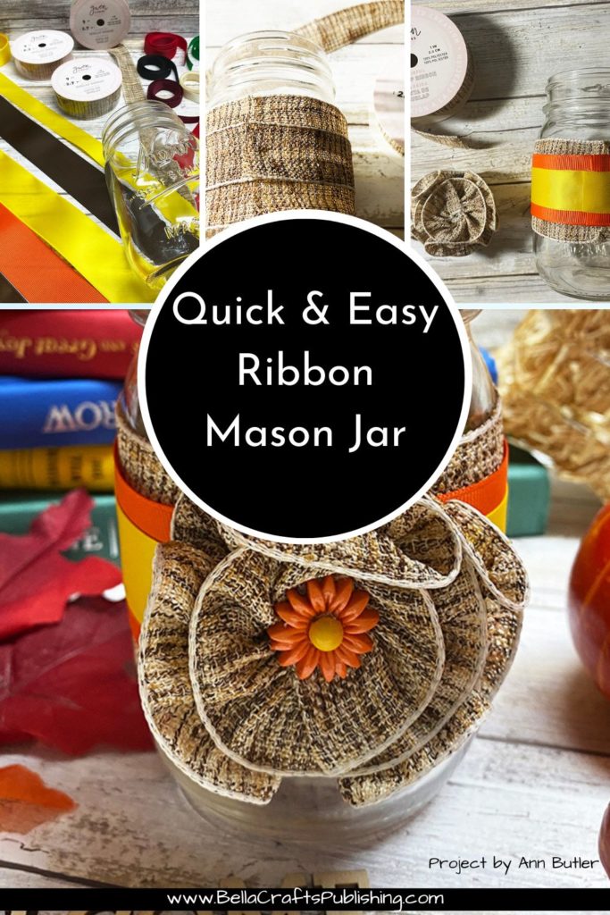 Ribbon Wrapped Mason Jar Pin