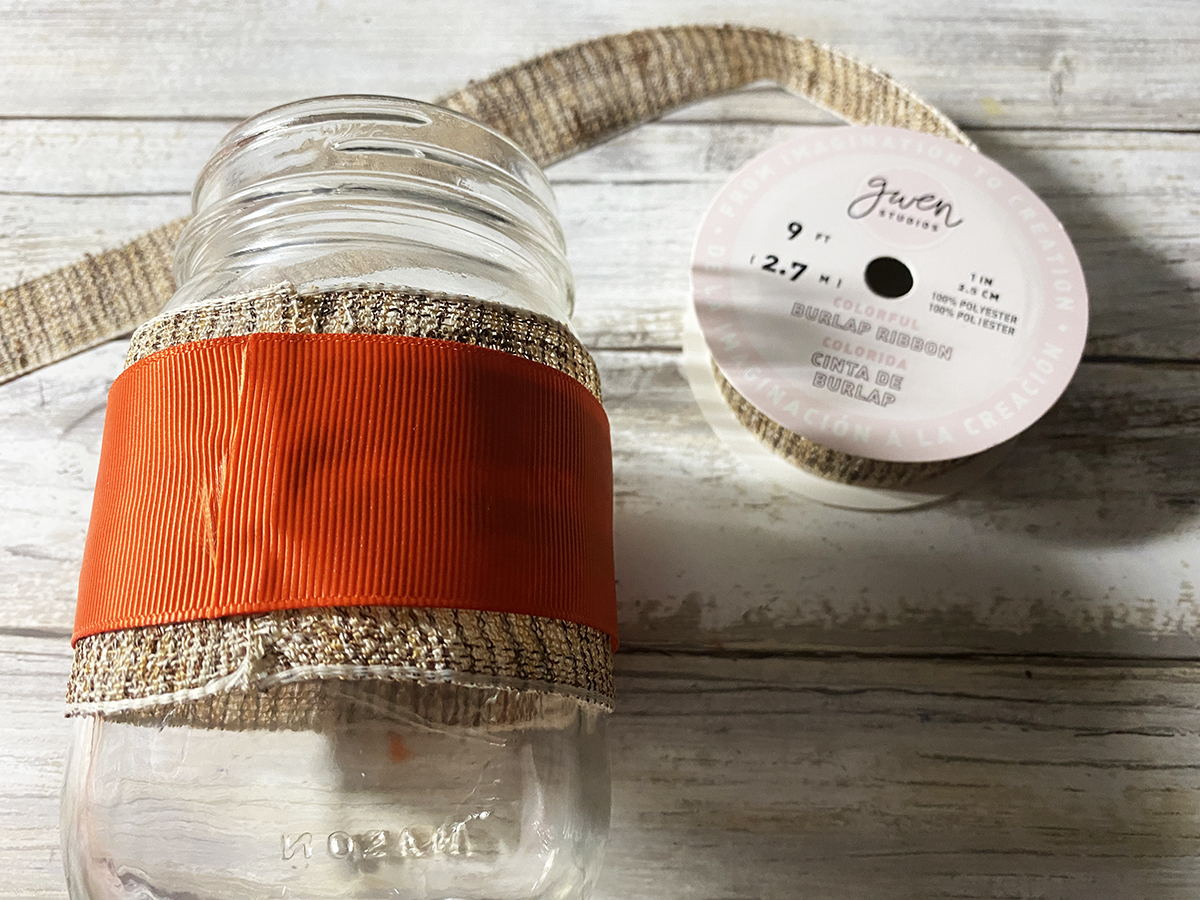 Ribbon Wrapped Mason Jar - Bella Crafts Publishing