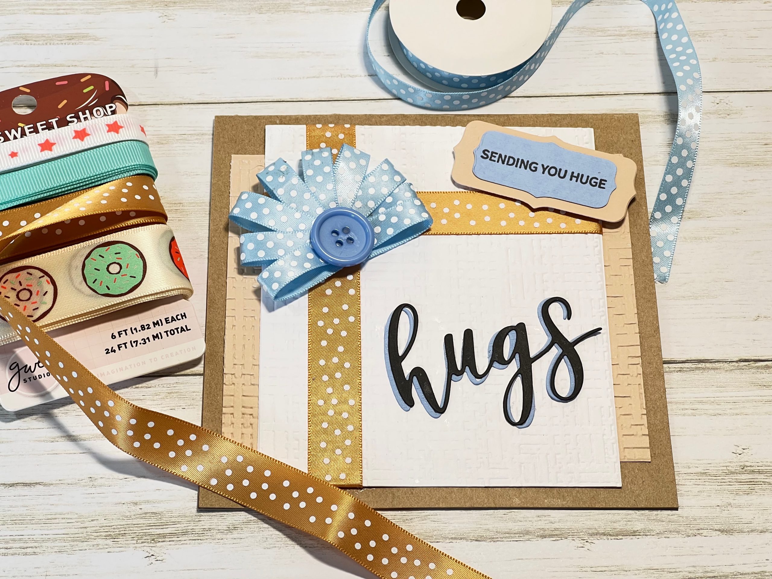 Sending Hugs Ribbon Card