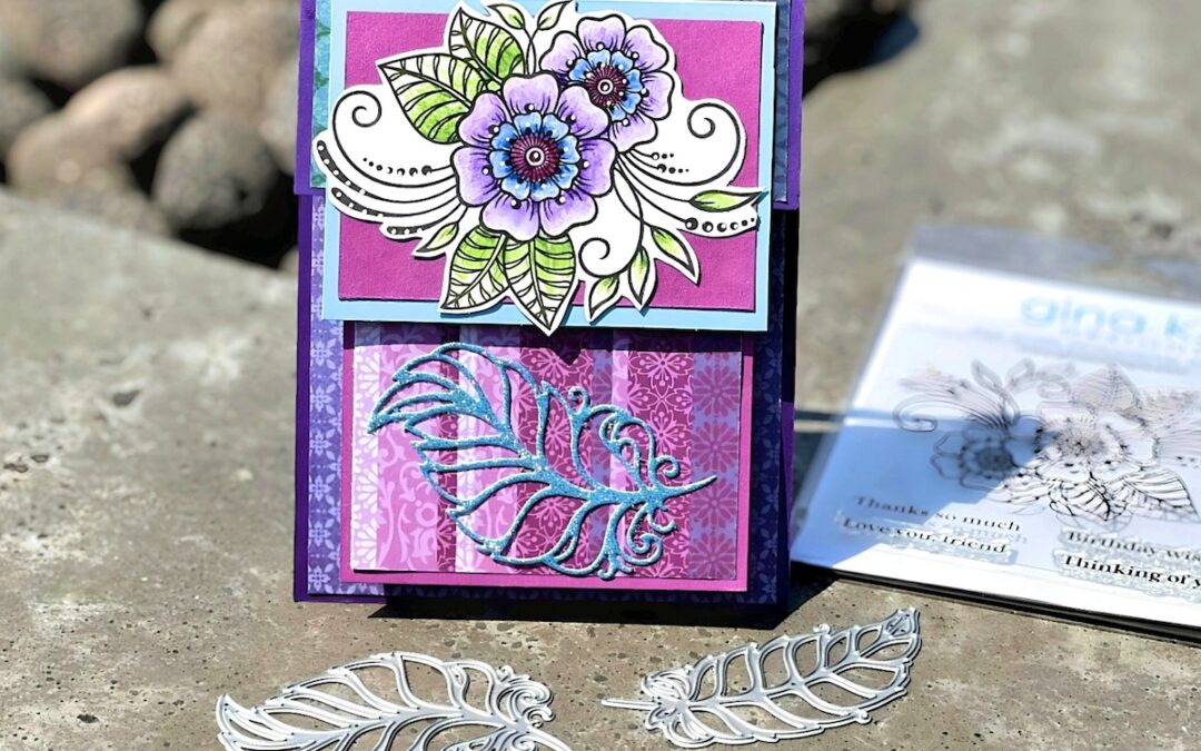 Florals & Feathers Lift Up Card