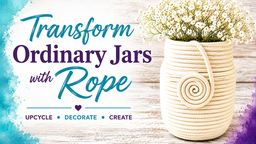 Two New Videos~Denim Covered Journal & Upcycled  Rope Jar